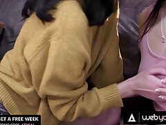 Teen Brunette Secretly Fucks Best Friend's Sultry Stepsister